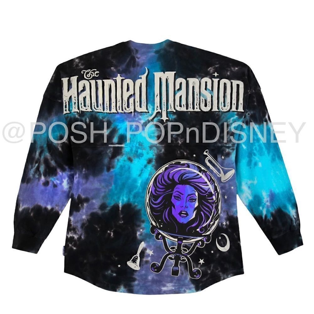 THE Haunted Mansion Tie-Dye Spirit Jersey Madame Leota purple blue gray black